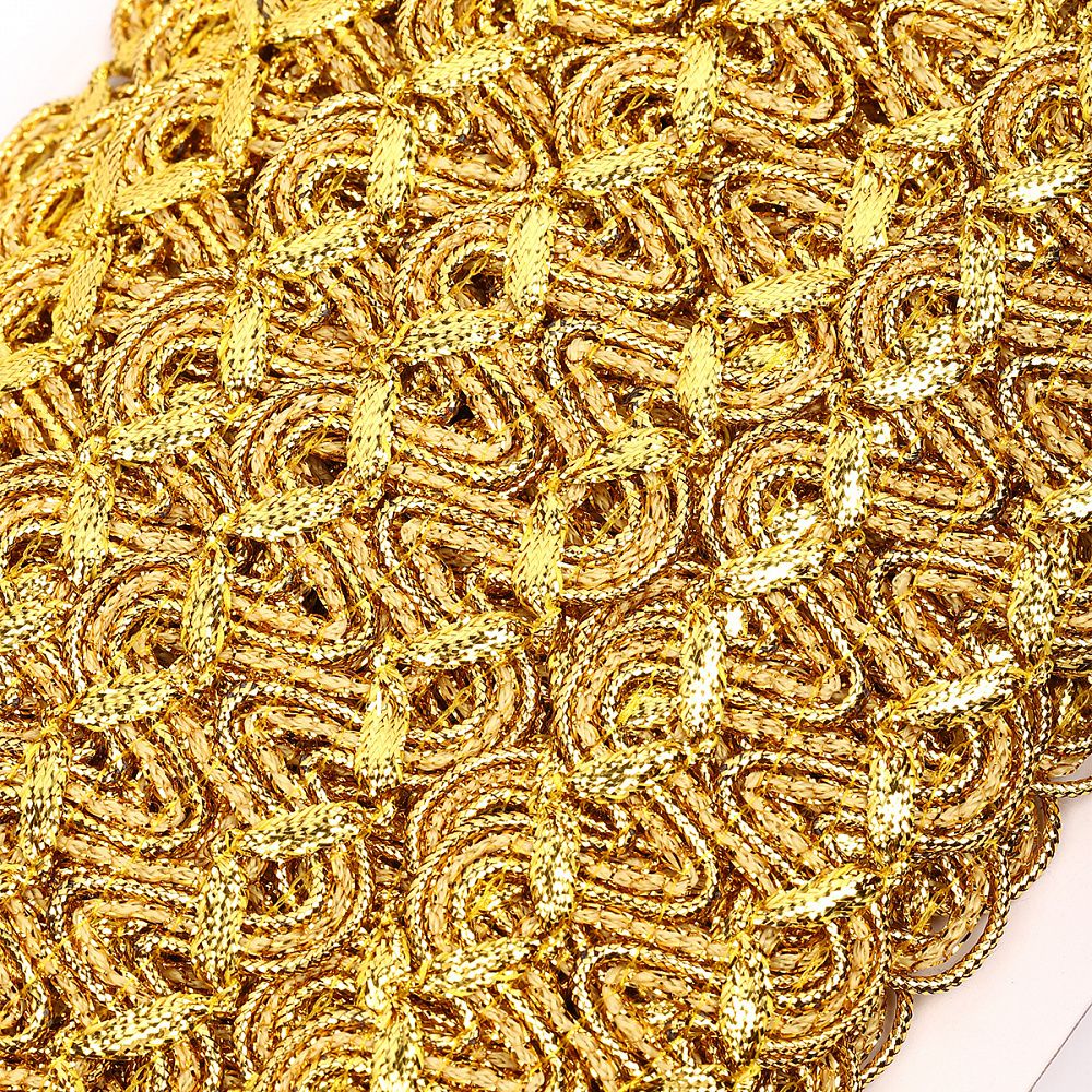 Тесьма отделочная 40 мм / 13.71 метров, TBY 909 цв.золото