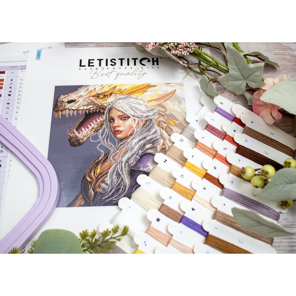 Набор для вышивания нитками LetiStitch L8107, Связь 25х25см