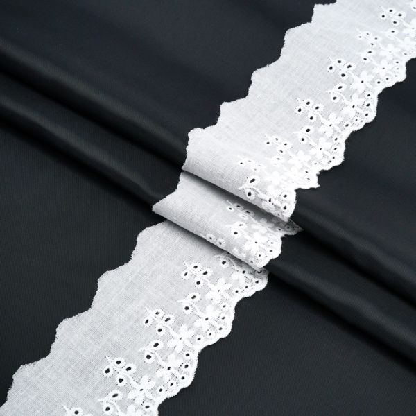 Кружево шитьё х/б 58 мм / 3.4 метра, цвет неотбеленный