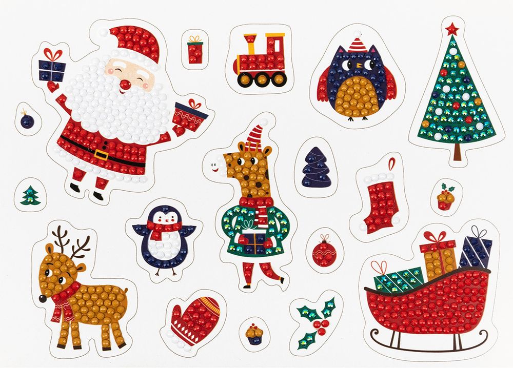 Алмазная (кристальная) мозаика Фрея ALVN-135, наклейки Новогодние, 19.5х14 см