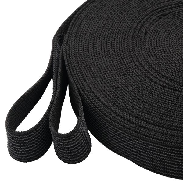 Стропа (ременная лента) 48 мм / 25 метров, [69.2 г/пог.м], 100% п/э, с латексом, черный