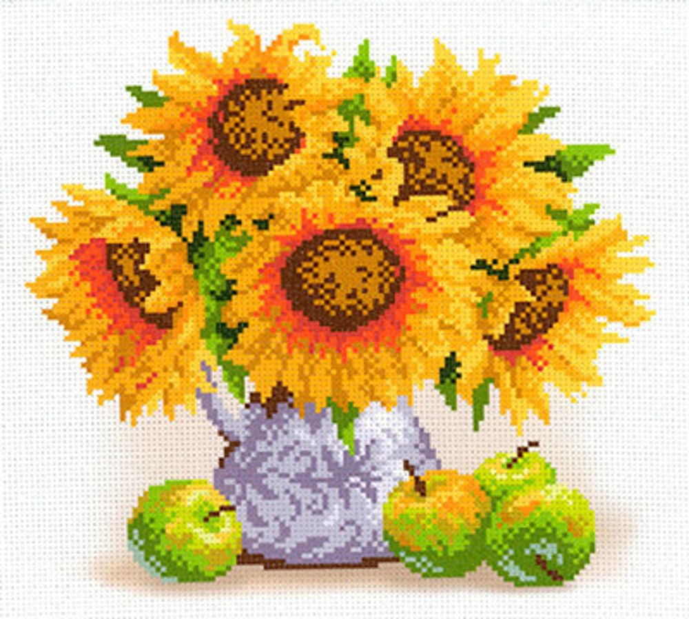 Набор для вышивания нитками МП Студия, Подсолнечное настроение, 30х40 см