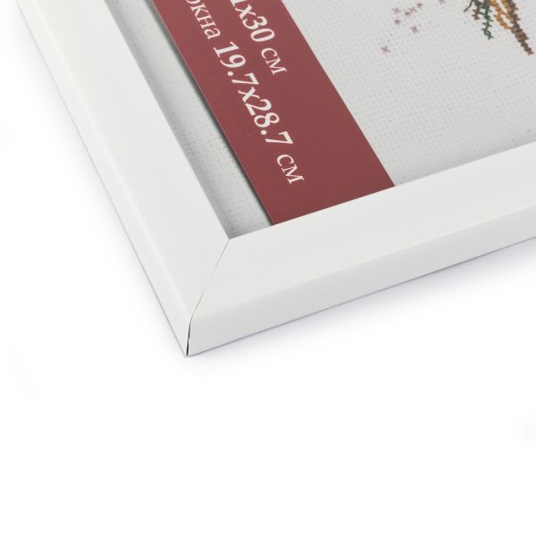 Рамка для картины (фото) пластик с оргстеклом 21х30 см, белый, Gamma ПРК-20