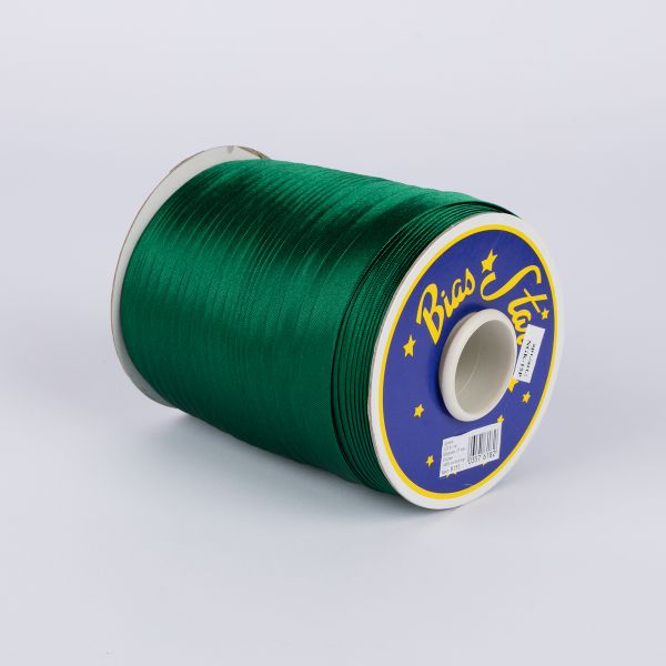 Косая бейка атласная 15 мм / 132±1 метра, В151 т.зеленый, NGK-15P