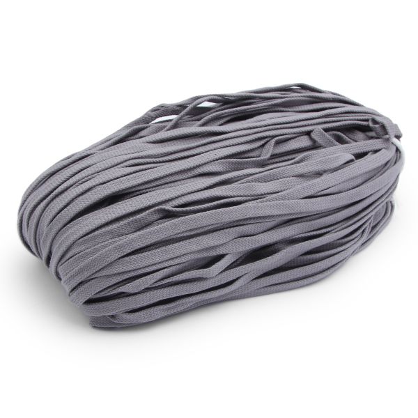 Шнур плоский плетеный х/б ⌀9.0 мм / 100 метров, 100% х/б, 012 серый