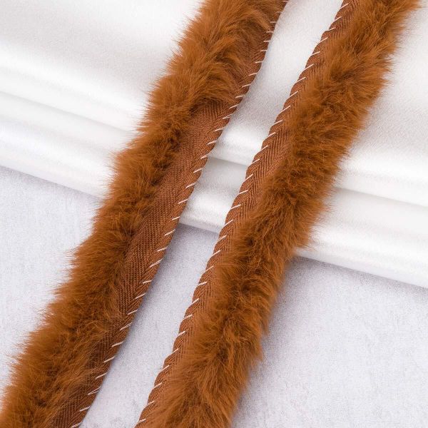 Кант декоративный меховой 15 мм / 50 метров, 18 коричневый, 3Al235