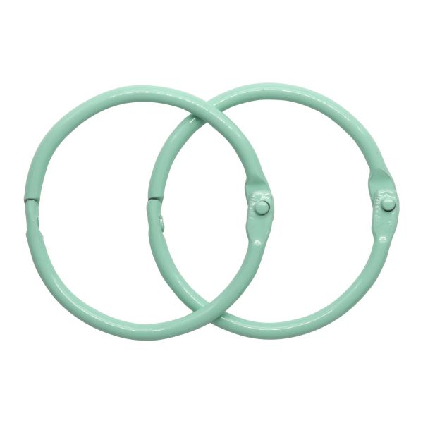 Кольца для альбомов разъемные металл 35 мм, 10 шт, мята, 5AS-105