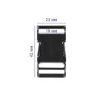 Фастекс (пряжка трезубец) металл 19 мм, 5 шт, черн.никель, Gamma GFM-19H