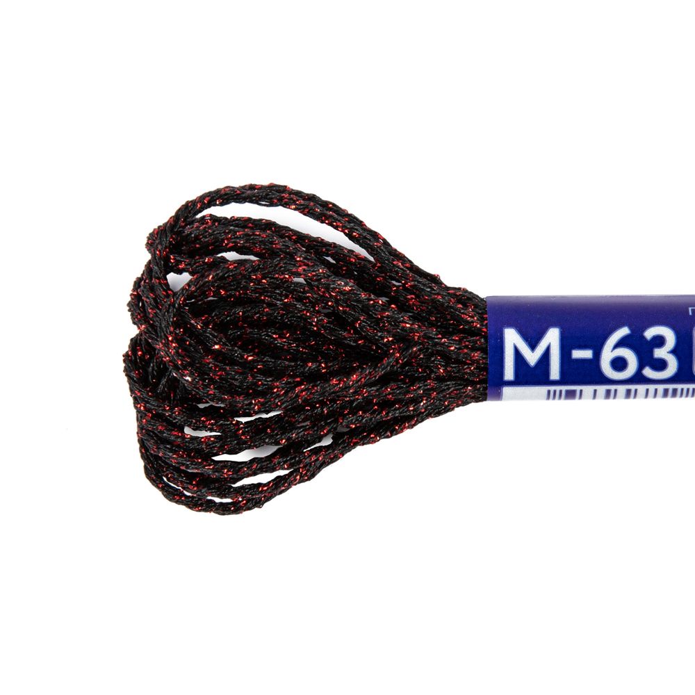 Мулине Gamma металлик NM 12 мотков по 6 метров, M-63 черный/красный, Gamma MOULINE