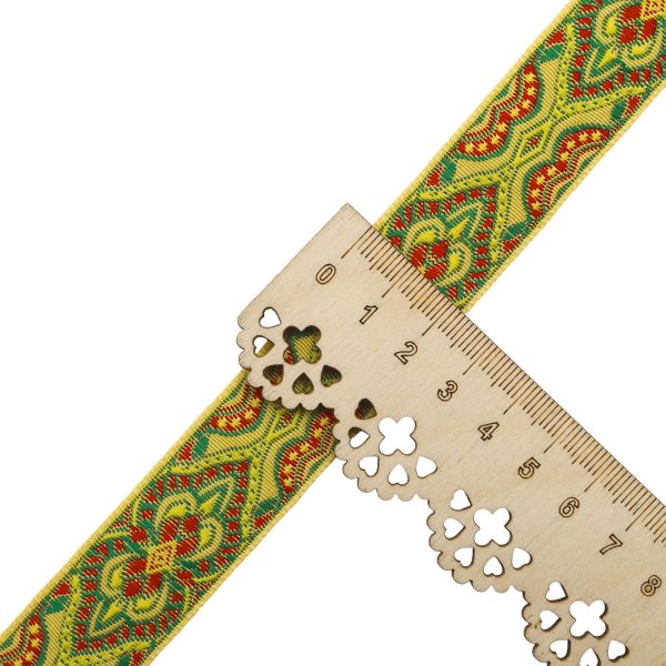 Лента (тесьма) жаккардовая 24.0 мм / 25±1 метров, рис. 9192, желтый, С1852Г17