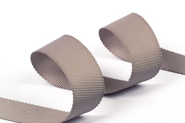 Лента репсовая (в рубчик) с зубчатым краем 25.0 мм, 25±1 метров, 012 серый, Gamma PTGR-25