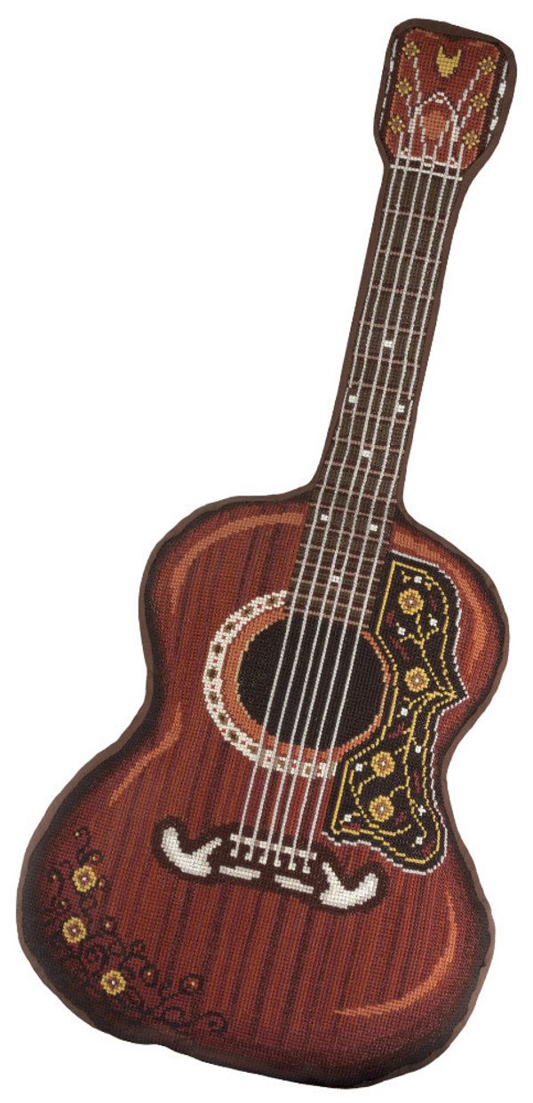 Набор для вышивания нитками Panna, Подушка Гитара, 31,5х68 см