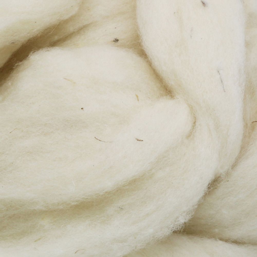 Шерсть для валяния сливер тонкая 100%, 100 гр. (0770 суровый (нат. светлый))