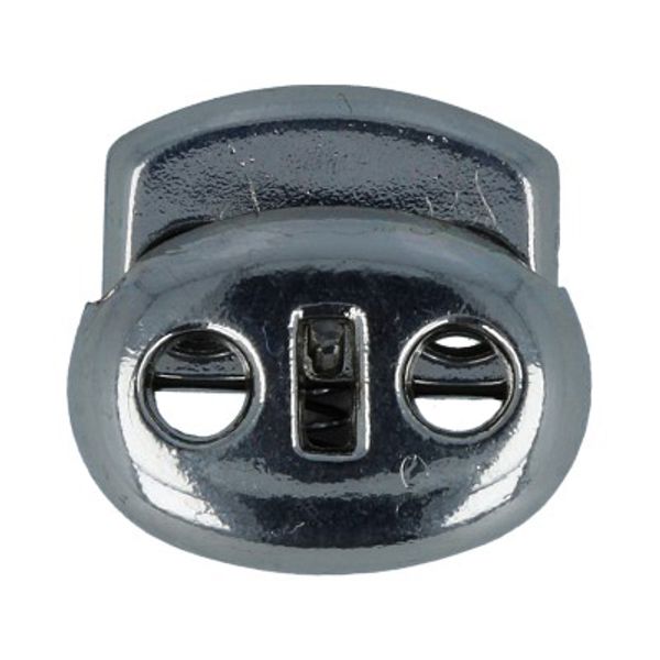 Фиксатор (зажим) для шнура пластик 2 отв., 72 шт, 04 никель, Micron A 1186