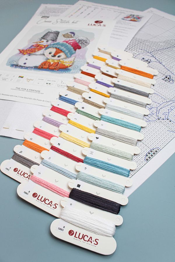 Набор для вышивания нитками Luca-S, Лисёнок и его друзья, 19х18 см