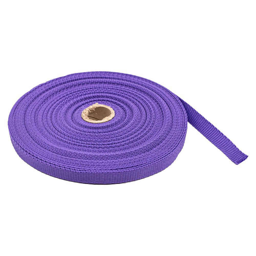 Стропа (ременная лента) 15 мм / 25 метров, толщ. 1.0 мм, [7.9 г/пог.м], 100% п/п, 19 фиолетовый /TOS/