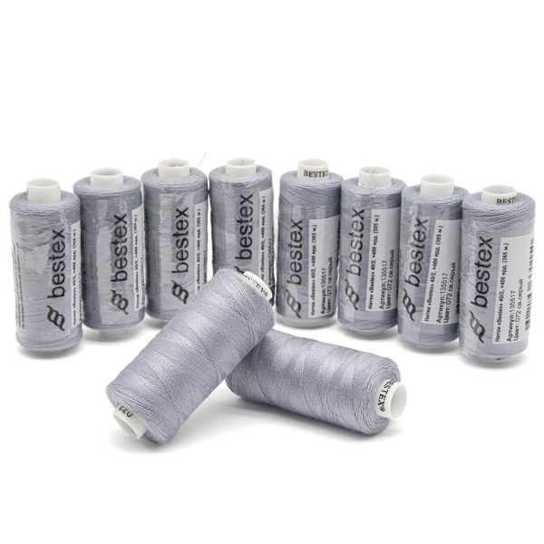 Нитки швейные бытовые Bestex 40/2, 365 м (400 ярд) / 10 кат., 072 ледяная лаванда
