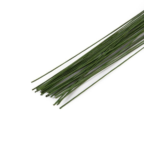 Проволока флористическая в оплетке ⌀0.55 мм, 5х30 шт, 40 см, 01 зеленый, Blumentag FIW-0.55