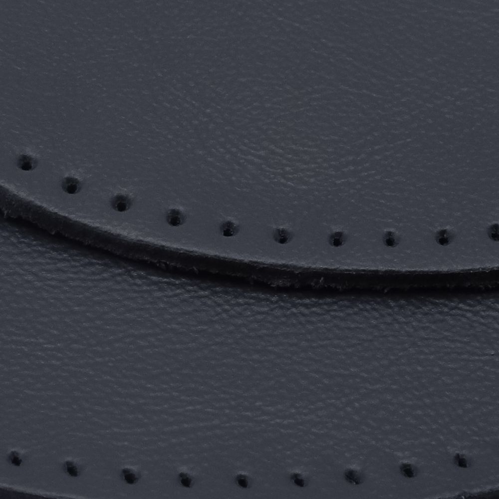 Заплатки пришивные из кожи, овал 8х10,9см с перфорацией, 2 шт, 100% кожа, 05 темно-синий, 9124