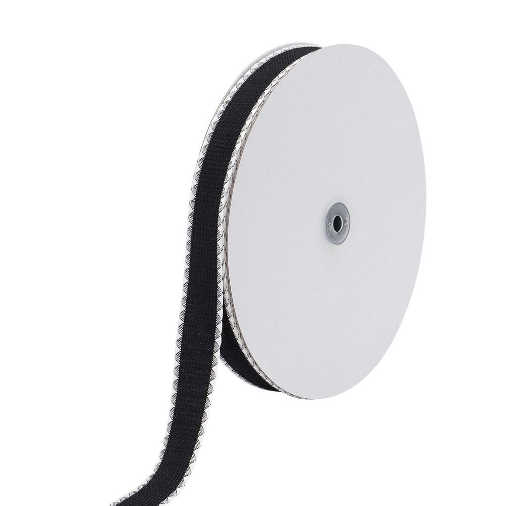 Тесьма (лента) окантовочная 28 мм / 91.44 метра, 5.075 г/пог.м, декоративная, 06 черный, 3Al360