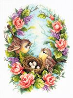 Набор для вышивания нитками Чудесная игла, Семейное гнёздышко, 19х25 см