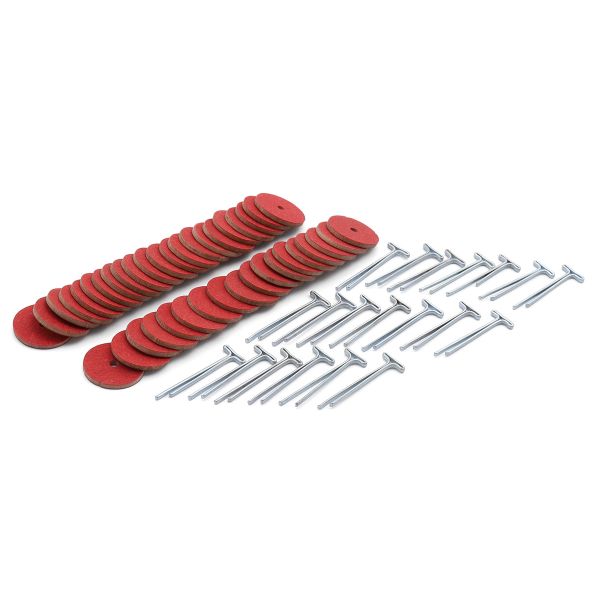 Набор креплений: диск из фибры 15мм (40 шт), Т-шплинт 1,6х20мм (20 шт)