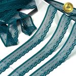 Кружево эластичное (стрейч) 25 мм, 8028, цв.F222 изумрудно-синий уп.50м, Kruzhevo