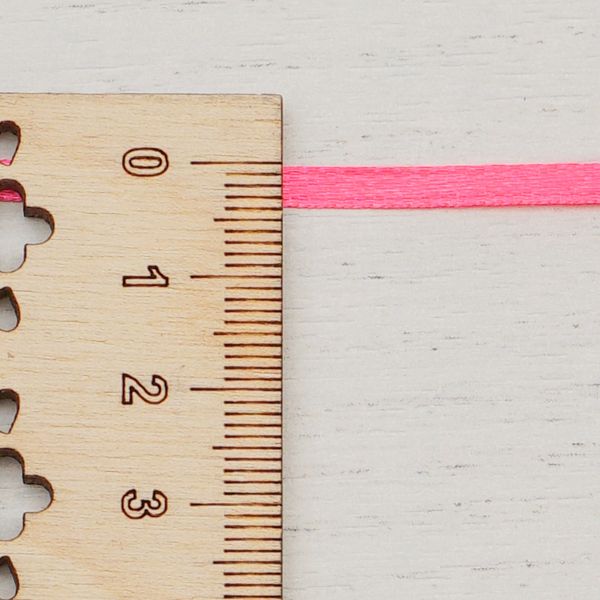 Лента атласная 2-сторонняя 3.0 мм / 100±2 метров, (013 яр.розовый (неон)), Globus