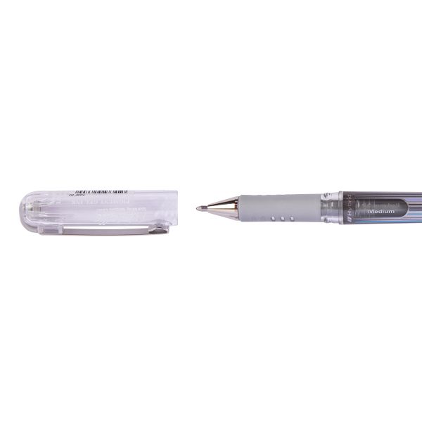 Ручка гелевая с металлическим наконечником Pentel Hybrid Gel Grip DX ⌀1 мм, 12 шт, K230-ZO цвет чернил: серебро