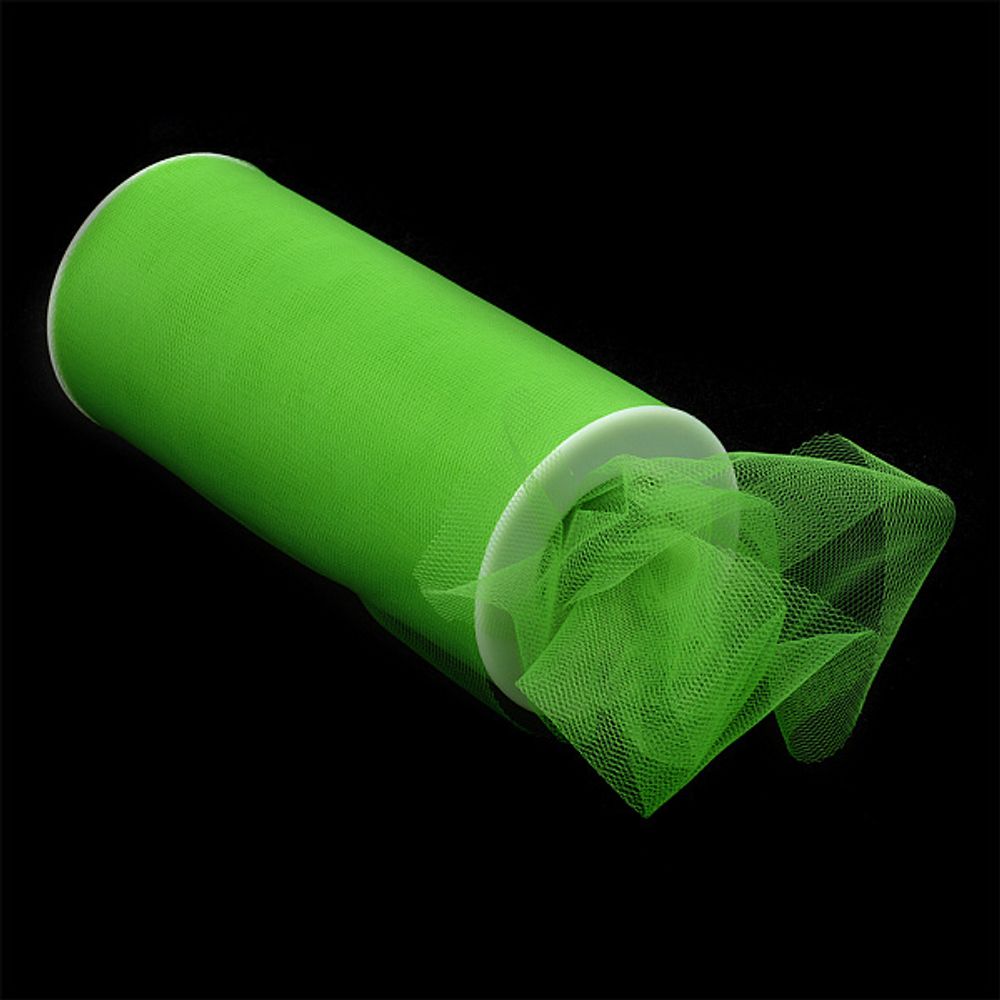 Фатин на шпульке, средняя жесткость, 100% нейлон, 150 мм цв. 26 зеленый, 22.86м