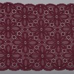 Кружево бельевое эластичное 180 мм / 10 м, 244, цв.076 сливовое вино, Kruzhevo