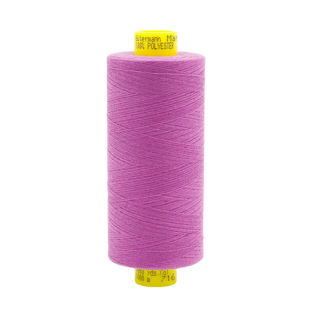 Нитка особо тонкая Gutermann Mara №150 (150/2), 1000 м, 713953, цв. 716 сиренево-розовый, 1 катушка