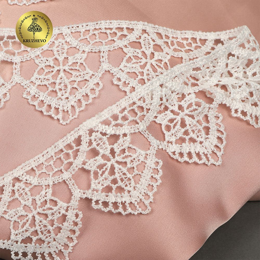 Кружево гипюр (плетёное) 43 мм, 0795 цв.01 белый уп.13,7м, Kruzhevo