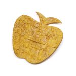 Декоративные элементы из коры дерева "Яблоко", 7см, 8 шт, желтый