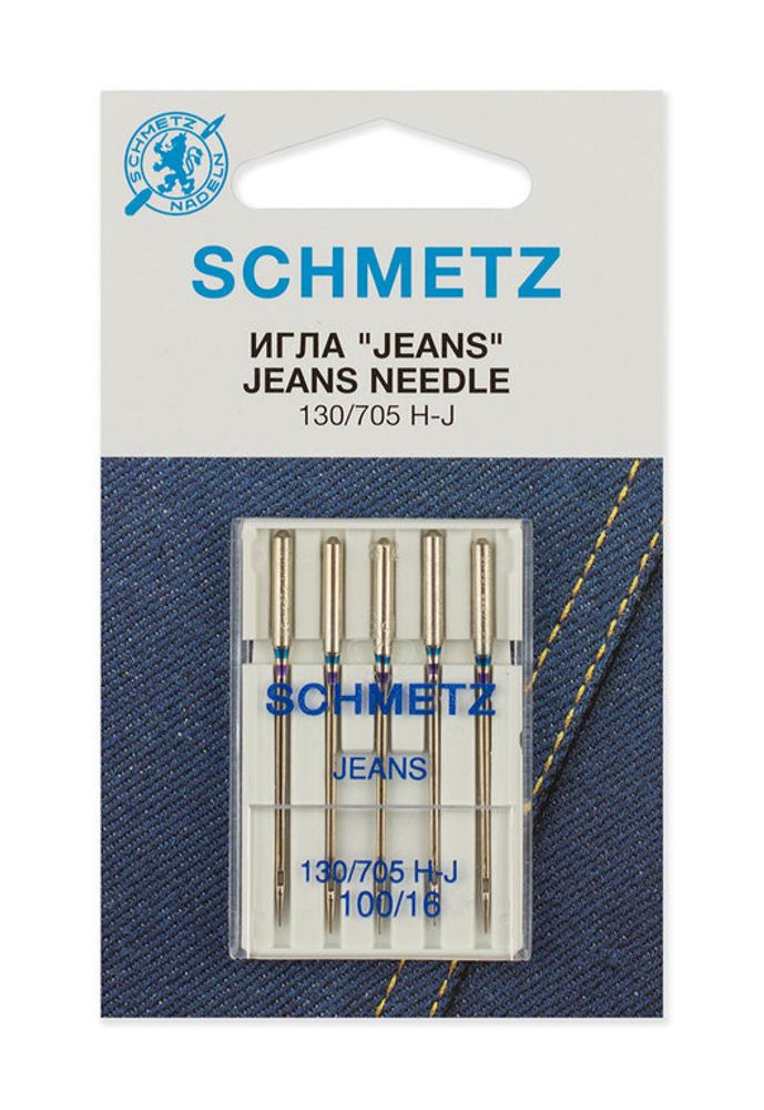 Иглы для швейных машин для джинсы Schmetz №100, Schmetz, 22:30.FB2.VES, 10 блист.