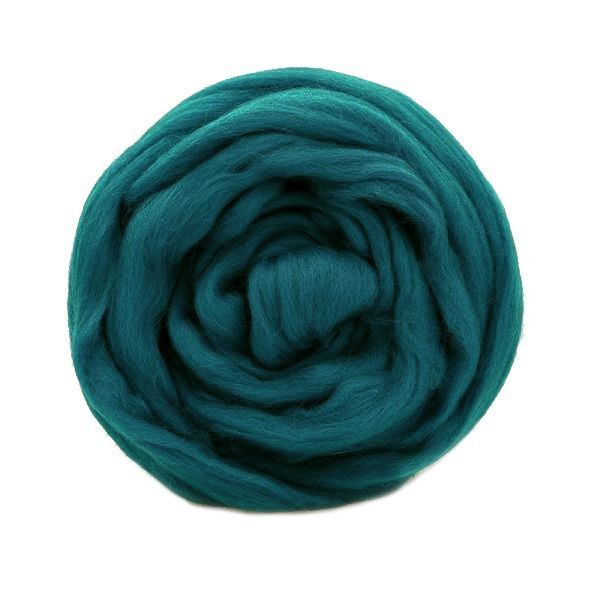 Шерсть для валяния Троицкая п/тонкая 1х100 г (до 29 мкр), 14 морская волна