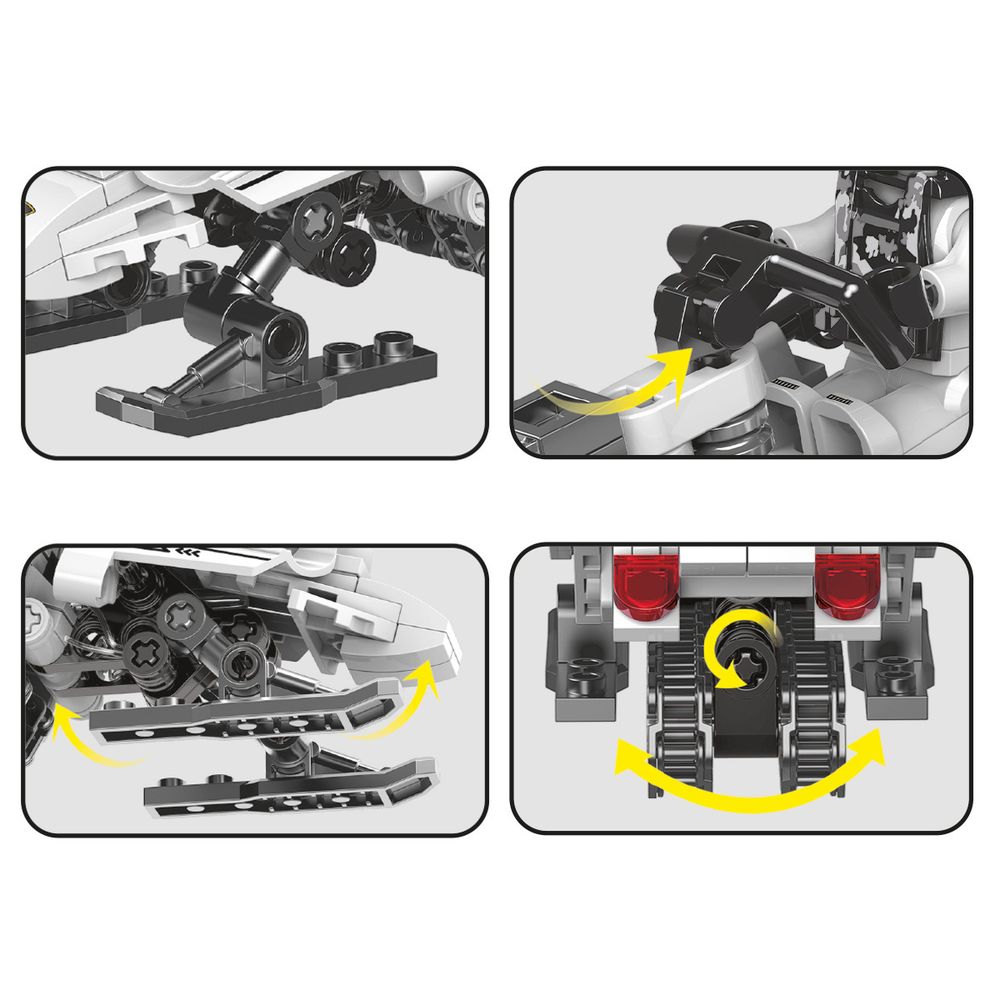 Конструктор пластиковый Снегоход 277 элемент, Поделкин PLJ-02
