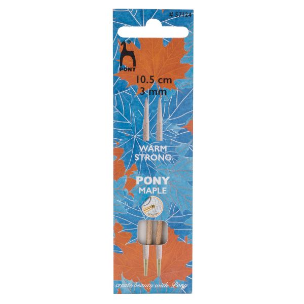 Спицы съемные Pony Maple ⌀3.0 мм, 10.5 см, клен, 2 шт, 57124