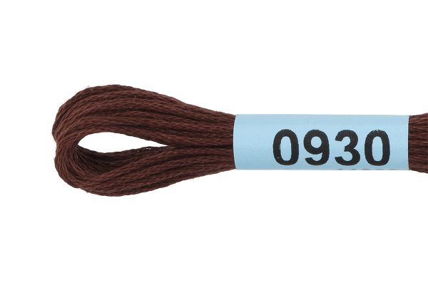 Мулине Gamma 100% хлопок, цв.0930 т.коричнев., 24 мотка по 8 метров