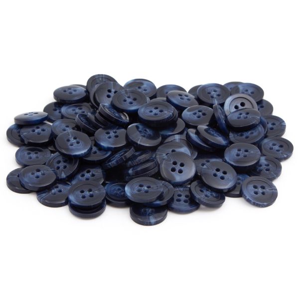 Пуговицы 4 прокола мужская костюмные 543294/4 24 (5422 синий/глянц.), 100 шт