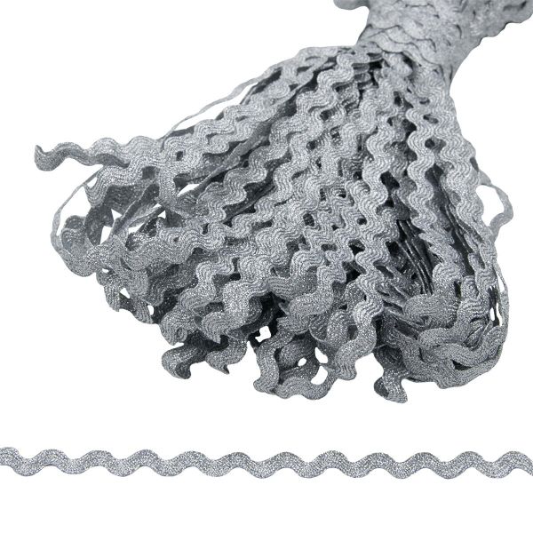 Тесьма вьюнчик с люрексом, 7 мм, 30 м (серебро), 30 м