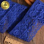 Кружево вязаное (тесьма) 50 мм / 10 метров, цв.37 синий, Kruzhevo
