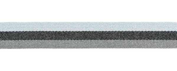 Лента (тесьма) жаккардовая 28.0 мм / 20±1 метров, с метанитью, серый/т.серый/св.серый, Gamma р.90424