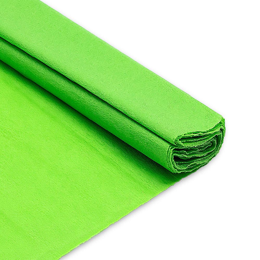 Набор цветной креповой бумаги для декоративных работ, 50х200cм, растяжение 20%, плотность 17г/м3,10шт, цвет зеленый, 89483