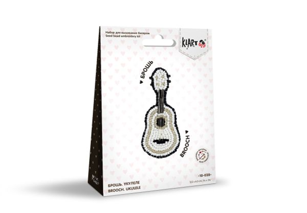 Набор для вышивания Klart 10-038, Брошь. Укулеле, 3.5х8.5 см