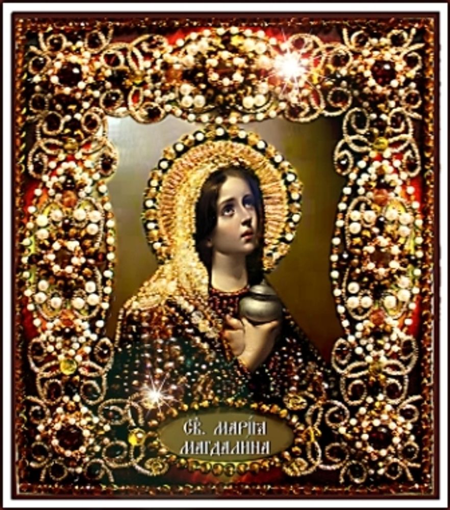 Образа в каменьях, Святая Мария Магдалина, 14,5х16.5 см