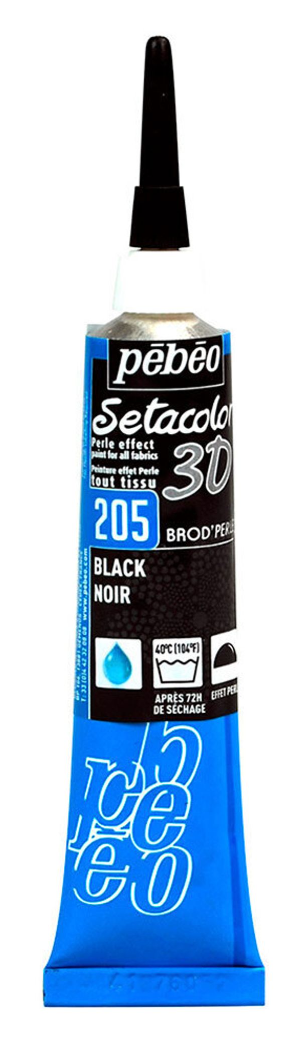 Контур по ткани для создания жемчужин Setacolor 3D 20 мл 557205 черный, Pebeo