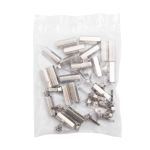 Наконечник для шнура металл шестигранный 20х7 мм, металл, никель, 6660-0100, 20 шт