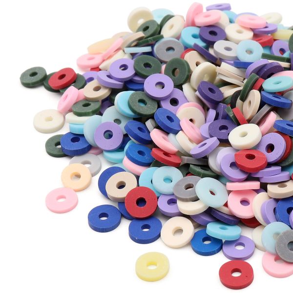 Бусины полимерная глина ⌀6 мм, плоские, 20г, Astra&Craft (B1 бежевый микс)