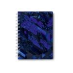 Записная книжка с твердым переплетом, глянцевая ламинация, на гребне A6 80 л. 4 шт клетка, Сапфир 01584, ЗК221 Светоч